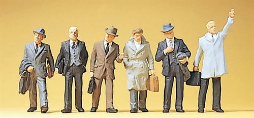 Preiser 10381 Forretningsmænd, seks figurer, H0