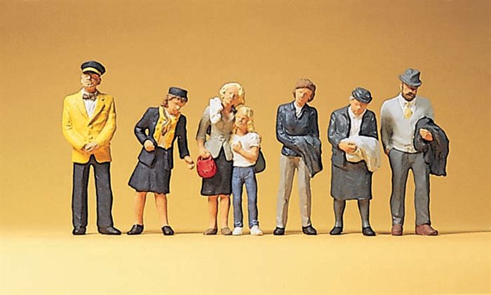 Preiser 10382 Passagerer, stewards, seks figurer, H0