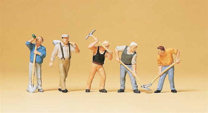 Preiser 10461 Arbejdere, fem figurer, H0