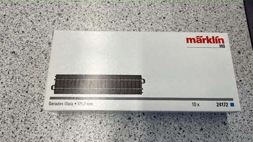 Märklin 24172 Lige skinne, prisen er pr stk (BRUGT)