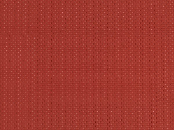 Auhagen 52412 Dekoplade, plastic, Murplade, rød, str. 100 x 200 mm H0/TT