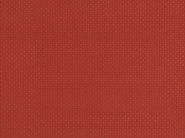 Auhagen 52412 Dekoplade, plastic, Murplade, rød, str. 100 x 200 mm H0/TT