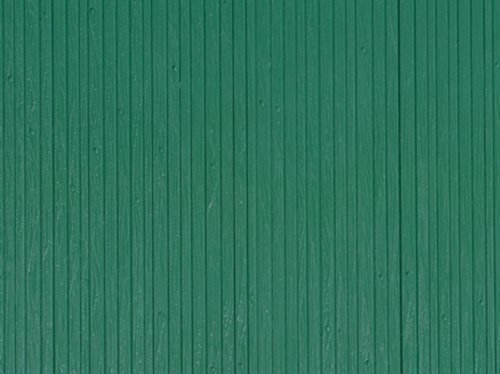 Auhagen 52419 Dekoplade, plastic, Brædde væg, grøn, str. 100 x 200 mm H0/TT