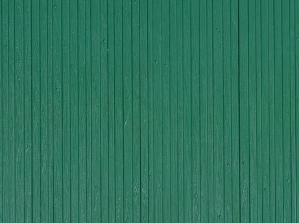 Auhagen 52419 Dekoplade, plastic, Brædde væg, grøn, str. 100 x 200 mm H0/TT
