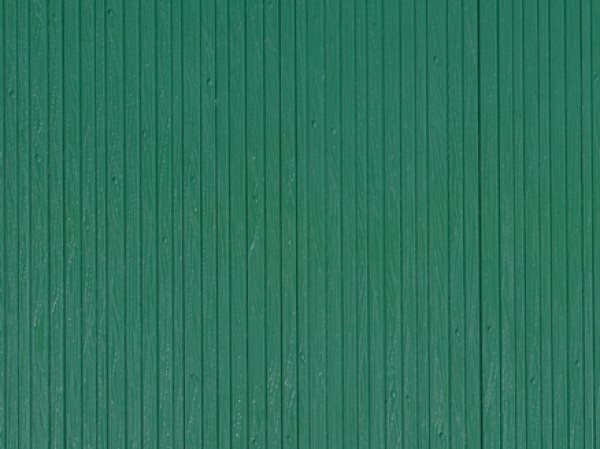 Auhagen 52419 Dekoplade, plastic, Brædde væg, grøn, str. 100 x 200 mm H0/TT