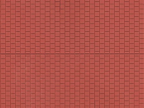 Auhagen 52424 Dekoplade, plastic, Fliser, brun, str. 100 x 200 mm H0/TT