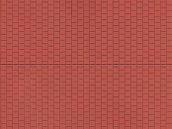 Auhagen 52424 Dekoplade, plastic, Fliser, brun, str. 100 x 200 mm H0/TT