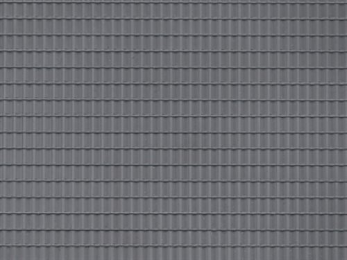 Auhagen 52426 Dekoplade, plastic, Tagsten, grå, str. 100 x 200 mm H0/TT