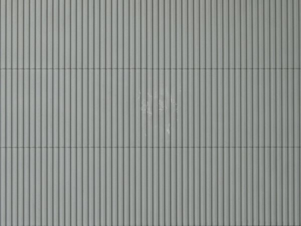 Auhagen 52433 Dekoplade, plastic, Trapezblik plade til væg og tag, grå, str. 100 x 200 mm H0/TT