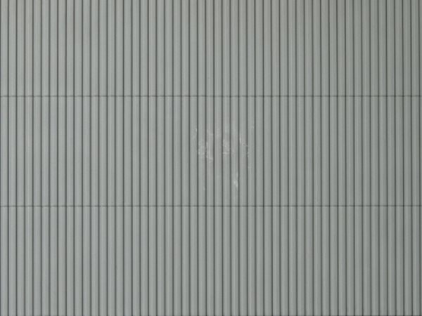 Auhagen 52433 Dekoplade, plastic, Trapezblik plade til væg og tag, grå, str. 100 x 200 mm H0/TT