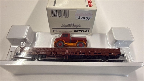   Märklin 00753-09 Kæpskinnevogn med lastbil (BRUGT)