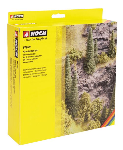 Noch 61200 Naturfarve sæt, med seks farver, mix bæger og skumdupper