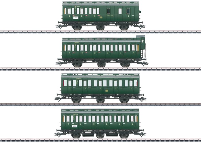 Märklin 42046 Komplet passagervognssæt med 4 forskellige 3 akslede vogne, DB, ep III