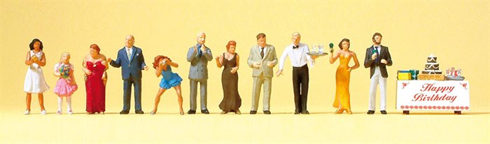 Preiser 10554 Fødselsdagsselskab, 11 figurer og et gavebord, H0 