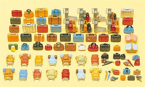 Preiser 17005 Bagage i forskellige farver og former, 90 dele, H0