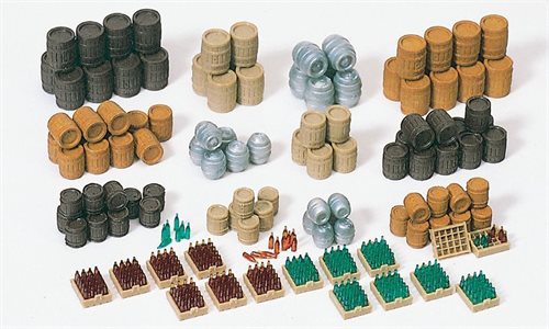 Preiser 17105 Øltønder og flasker i forskellige former og størrelser, H0