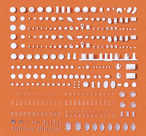 Preiser 17220 Service og mad, umalet, H0 