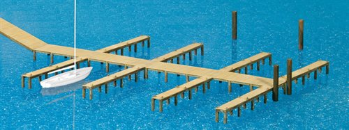 Preiser 17315 Bådebro, Byggesæt i kunststof, H0 