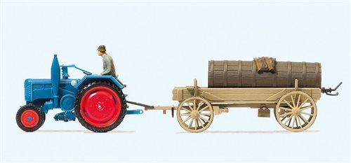 Preiser 17939 Lanz D 2416 traktor med ajlevogn, H0