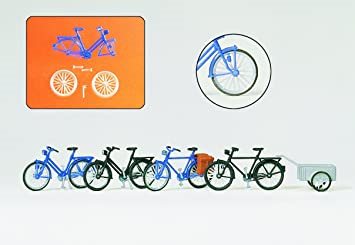 Preiser 17161 Fire cykler og en cykelanhænger, samlesæt, H0
