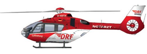 Schuco 74100 Airbus H135 DRF Notarzt redningshelikopter, H0