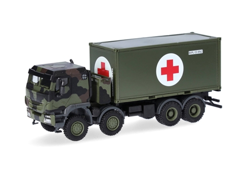 Herpa 747219-002 Iveco Trakker 8x8 Lastbil med 20 ft. container "Bundeswehr"