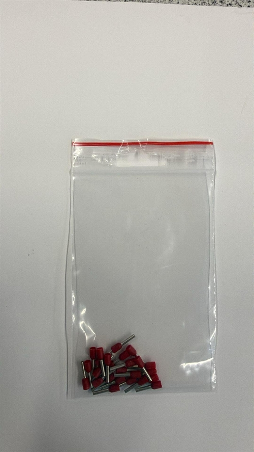 SMT8101 terminalrør, Røde, 1,0mm2, 25 stk