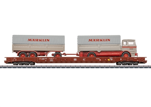 Märklin 47412 Lavsidet godsvogn til transport af vejkøretøjer, Saadkms 690, KOMMENDE NYHED 2026