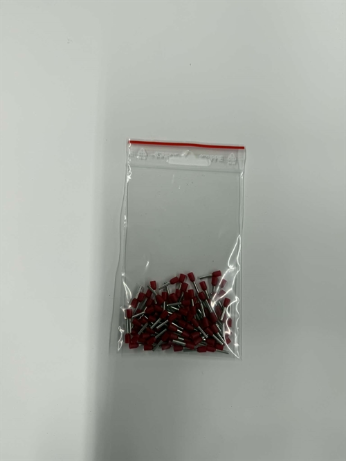 SMT8100 terminalrør, Røde, 1,0mm2, 100 stk