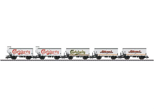 Märklin 48779 Godsvognssæt med fem Albani og Carlsberg ølvogne, DSB, ep IV