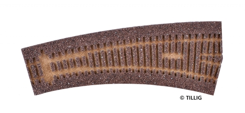 Tillig 86517 Sporbedding elite mørk (brun)  - for højrebuede punkter 15°