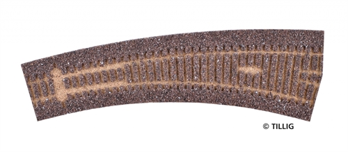 Tillig 86519 Sporbedding elite mørk (brun)  - for højrebuede punkter 20,7°