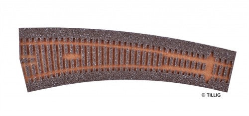 Tillig 86520 Sporbedding elite mørk (brun)  - for venstrebuede spidser 20,7°