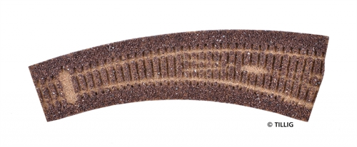 Tillig 86521 Sporbedding elite mørk (brun)  - for højre buede punkter 29,3°