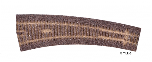 Tillig 86524 Sporbedding elite mørk (brun)  - for venstrebuede punkter 17°