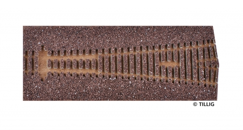 Tillig 86525 Sporbedding elite mørk (brun)  - for Y-punkter 15°