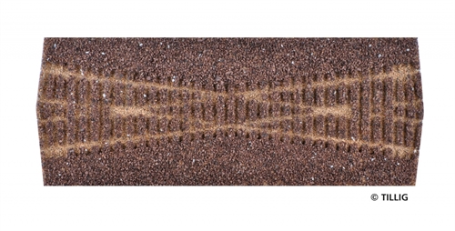 Tillig 86529 Sporbedding elite mørk (brun)  - for at krydse 15°