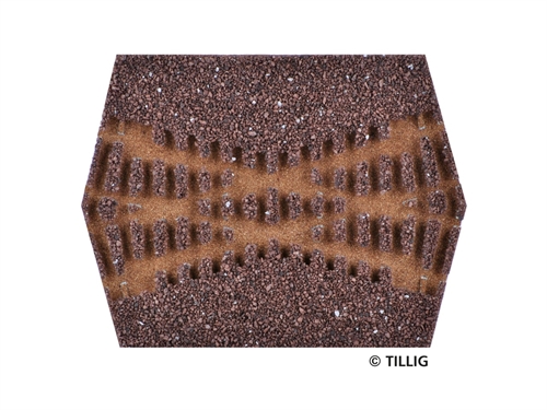 Tillig 86532 Sporbedding elite mørk (brun)  - for at krydse 30°