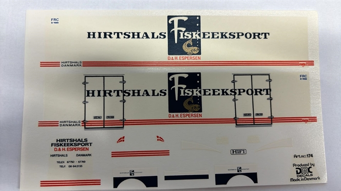 DMC Decals 87-174 Hirtshals Fisketransport  1/87