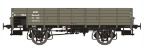 Dekas 873039 2 Akslet åben godsvogn Litra PC vognnummer 1065 grågrøn med trykluftbremser og stjernehjul fra Nordvestfyenske Jernbane (OMB) 1944-66