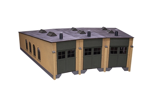 Hobbytrade 87390 Remise med 3 spor til Märklin 12 graders drejeskive, H0                          