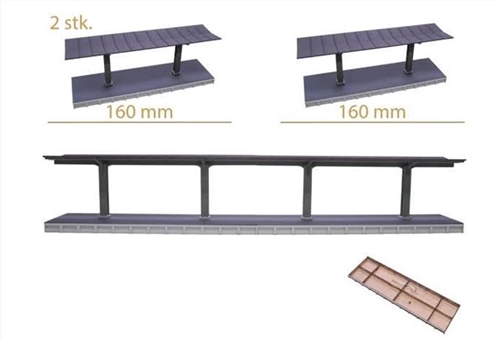 Hobbytrade 87505 Overdækkede perroner, 4 stk, H0                          