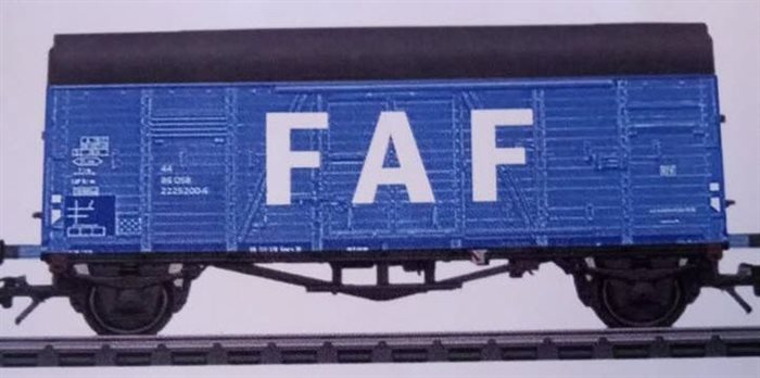 Märklin 94528 2 akslet lukket godsvogn fra Fyns Andels Foderstof, DSB, H0