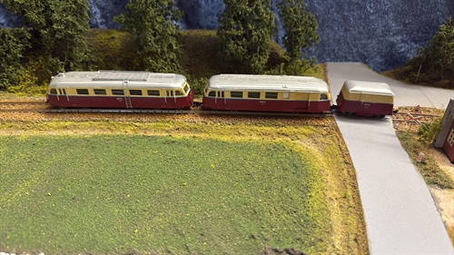 SMT3001 Skandia Skinnebus med Bivogn og rumpeged, Digital, DC (BRUGT)