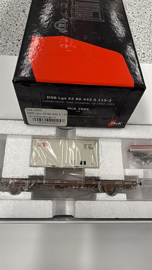McK 2905 DSB Lgns vogn med container (BRUGT)