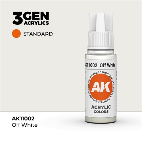 AK11002 Akryl maling, 17 ml, off hvid - standard