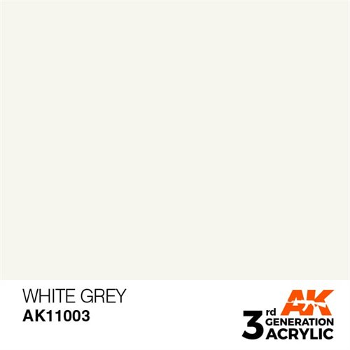 AK11003 Akryl maling, 17 ml, hvid-grå - standard