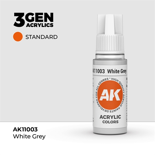 AK11003 Akryl maling, 17 ml, hvid-grå - standard
