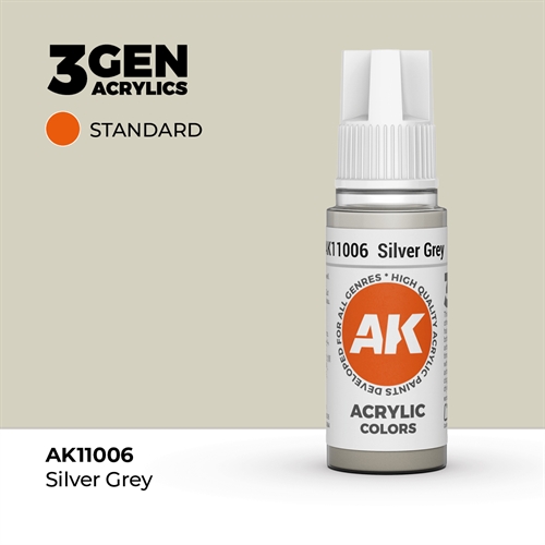 AK11006 Akryl maling, 17 ml, sølv grå