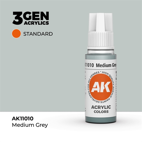 AK11010 Akryl maling, 17 ml, mellem grå